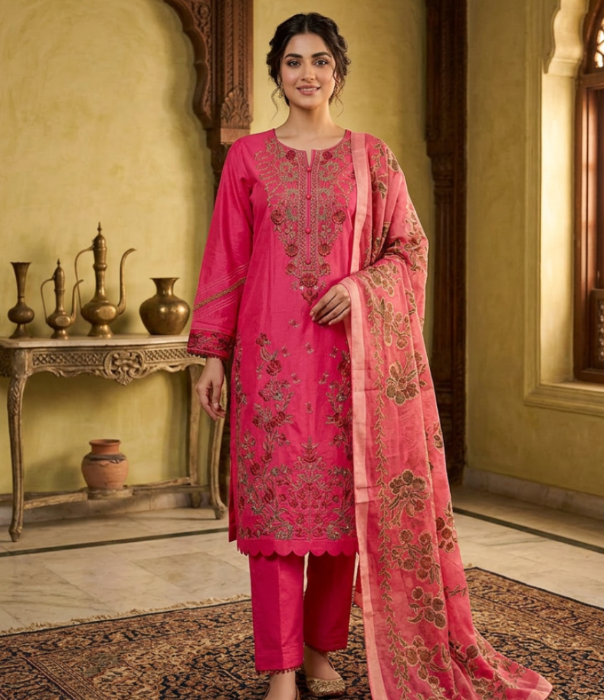 Nishat - 3 Piece Embroidered Suit
