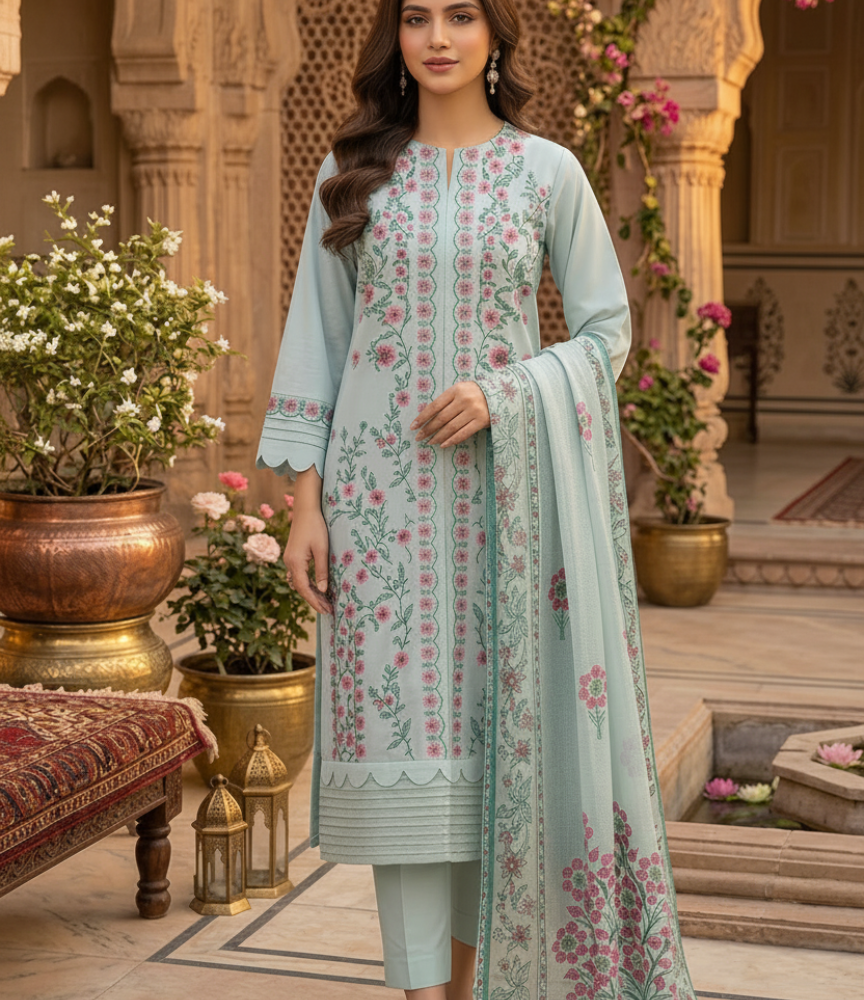 Nishat - 3 Piece  Embroidered Suit