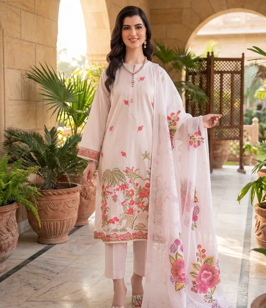 Nishat - 3 Piece Embroidered Suit